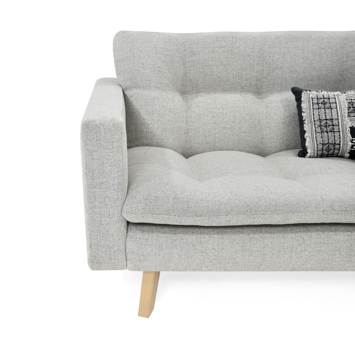 Sofá Manila Taupe Dicosta y Matiz Natural 153x80cm de Dos Puestos sin Apoya Brazos
