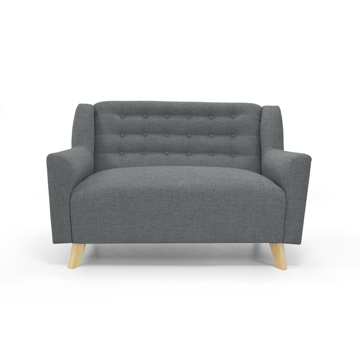 Sofá Marruecos Gris Dicosta y Matiz Natural 140x92cm de Dos Puestos con Apoya Brazos