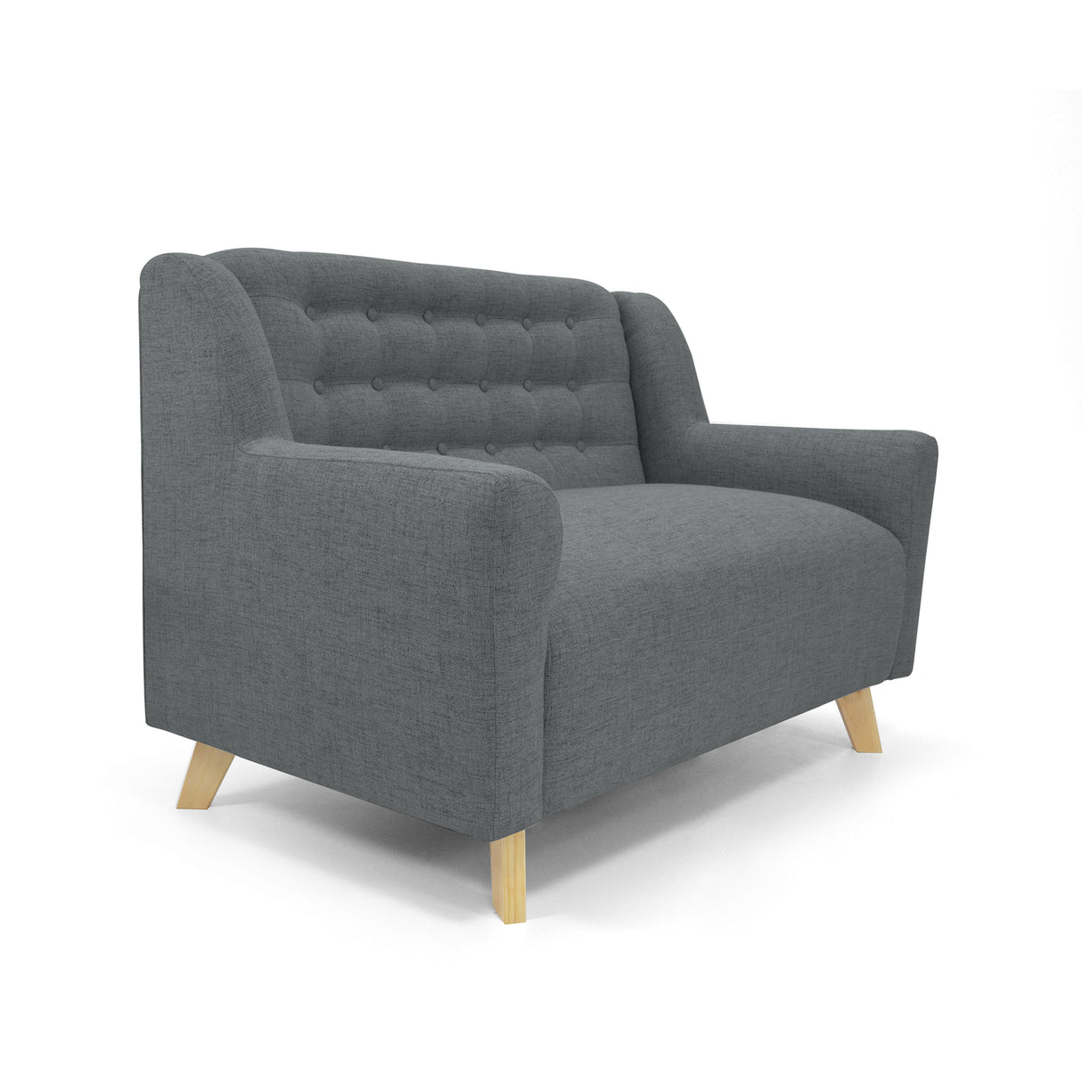 Sofá Marruecos Gris Dicosta y Matiz Natural 140x92cm de Dos Puestos con Apoya Brazos