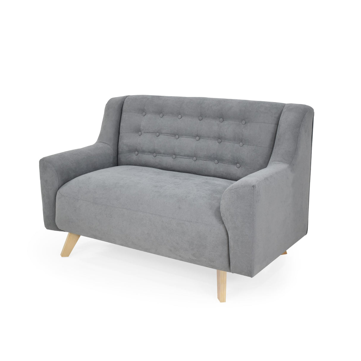 Sofá Marruecos Plata Dorsey y Matiz Natural 140x92cm de Dos Puestos con Apoya Brazos