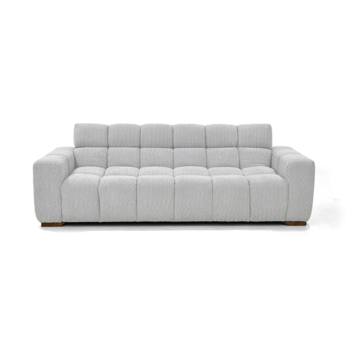Sofá Cama Miami Plata Shaggy y Matiz Caoba 228x78cm de Tres Puestos Reclinable con Apoya Brazos