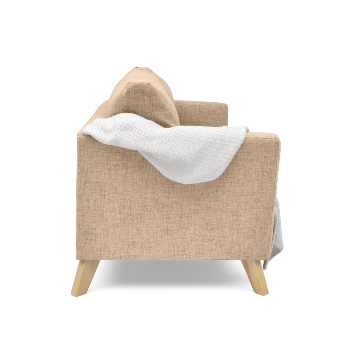 Sofá Montecarlo Beige Dicosta y Matiz Natural 170x90cm de Tres Puestos con Apoya Brazos