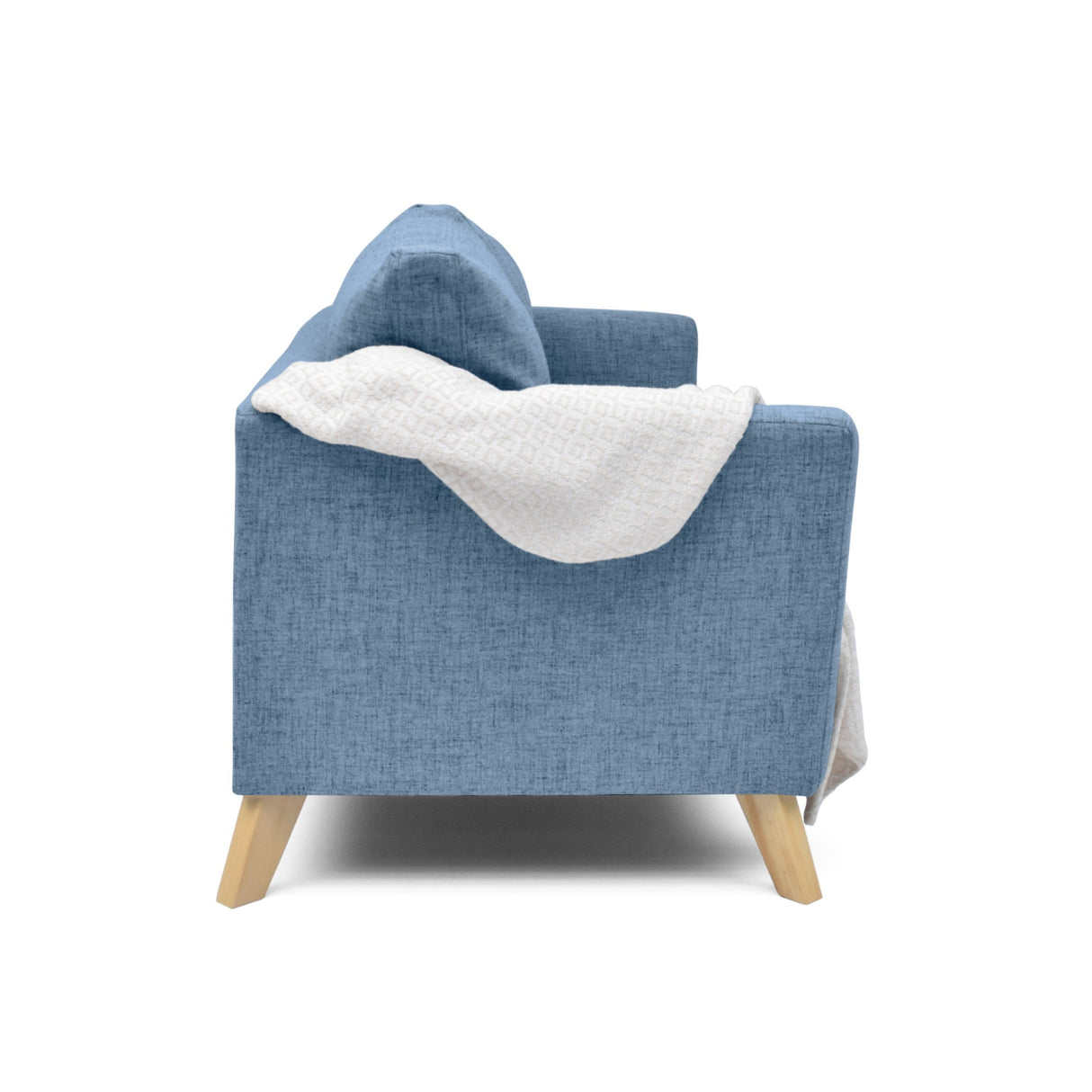 Sofá Montecarlo Índigo Dicosta y Matiz Natural 170x90cm de Tres Puestos con Apoya Brazos