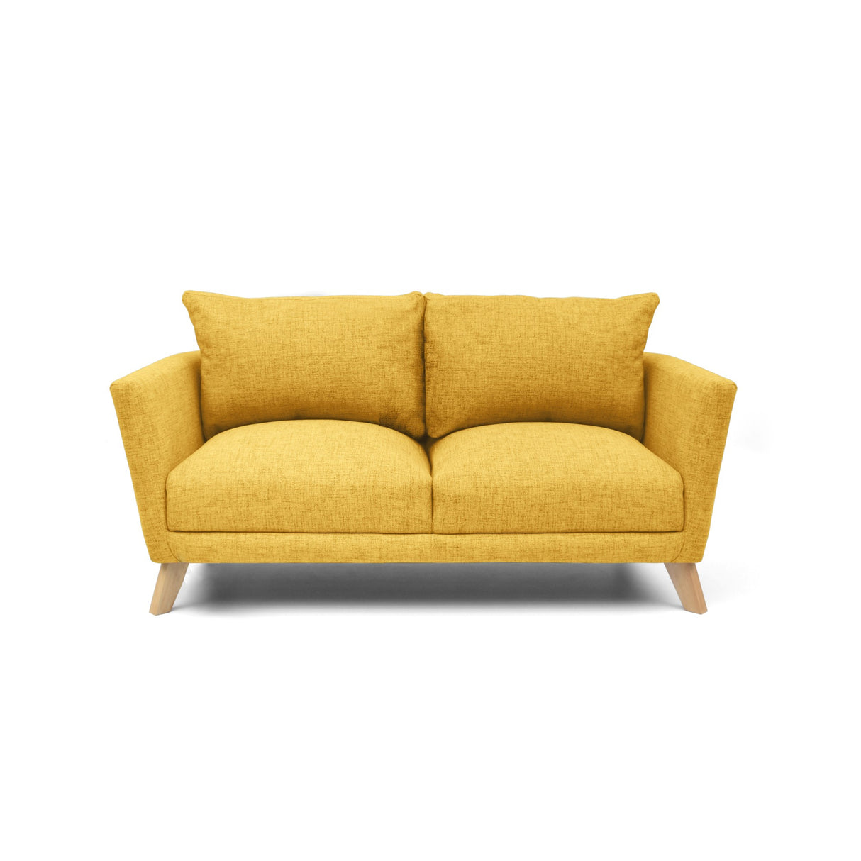 Sofá Montecarlo Mostaza Dicosta y Matiz Natural 170x90cm de Tres Puestos con Apoya Brazos