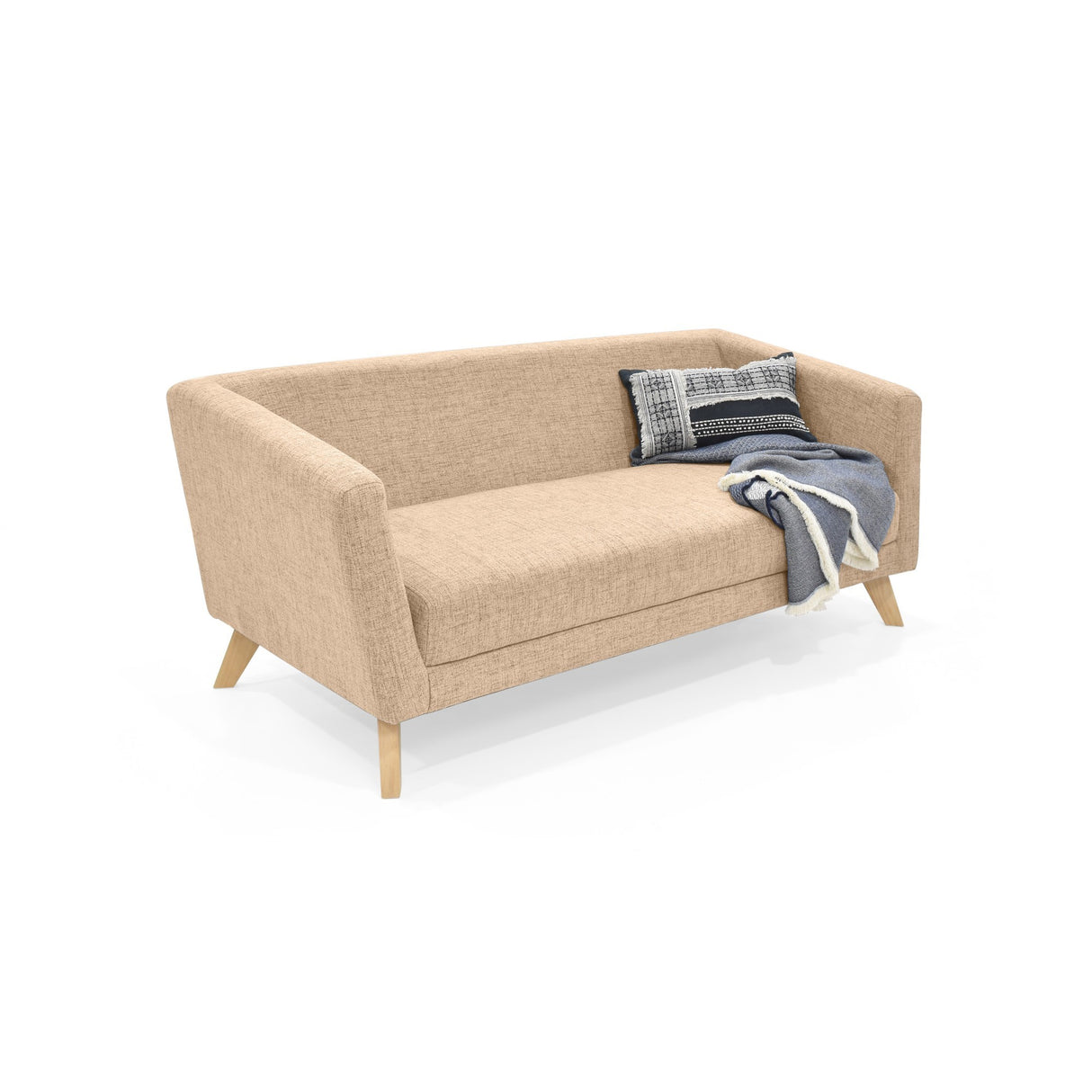 Sofá Montreal Beige Dicosta y Matiz Natural 170x68cm de Tres Puestos sin Apoya Brazos
