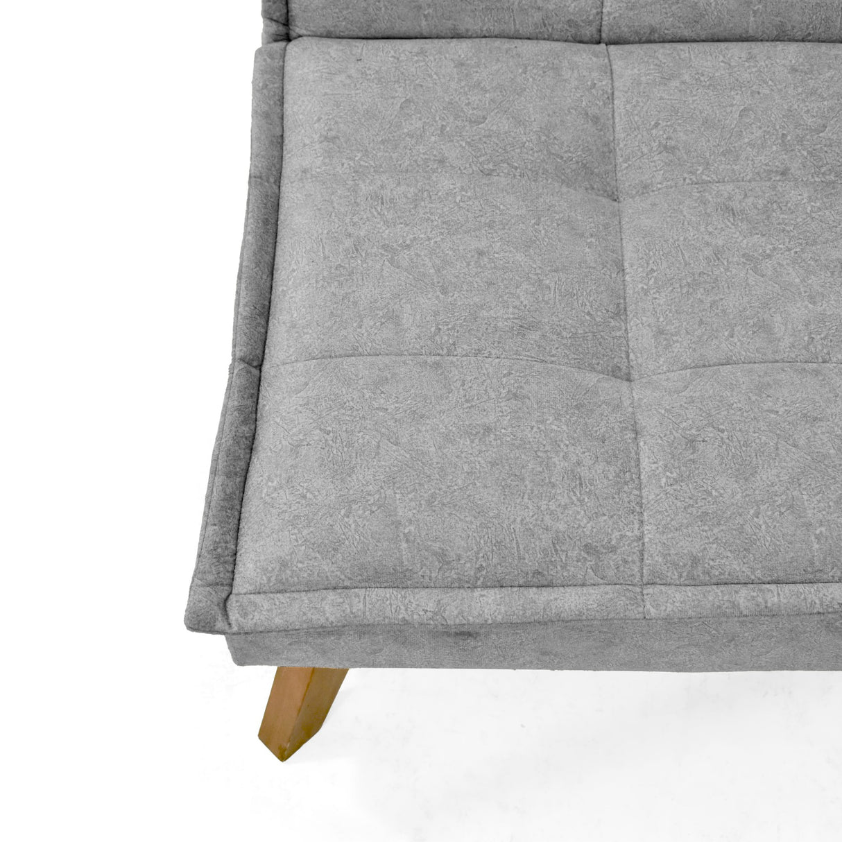 Sofá Cama Morrison Gris Sky y Matiz Caoba 174x80cm de Tres Puestos Reclinable sin Apoya Brazos