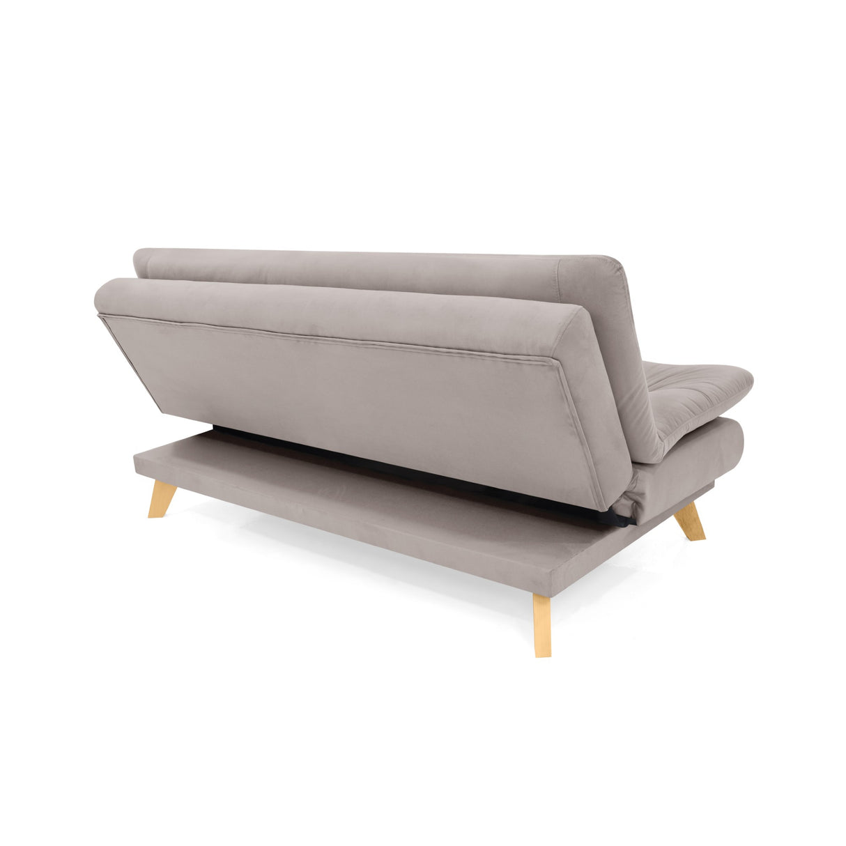 Sofá Cama Munich Taupe Denver y Matiz Natural 180x85cm de Tres Puestos Reclinable sin Apoya Brazos