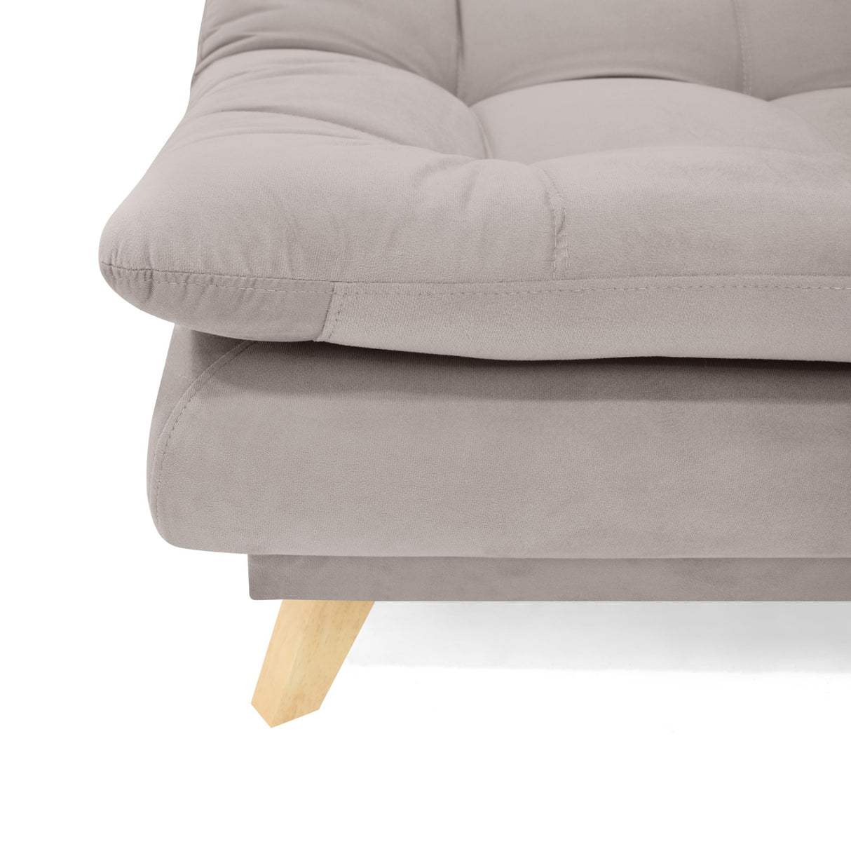 Sofá Cama Munich Taupe Denver y Matiz Natural 180x85cm de Tres Puestos Reclinable sin Apoya Brazos