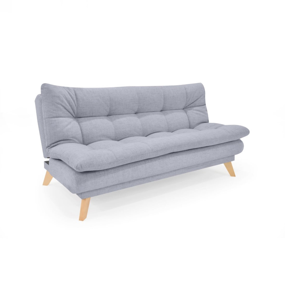 Sofá Cama Munich Acero Dicosta y Matiz Natural 180x85cm de Tres Puestos Reclinable sin Apoya Brazos