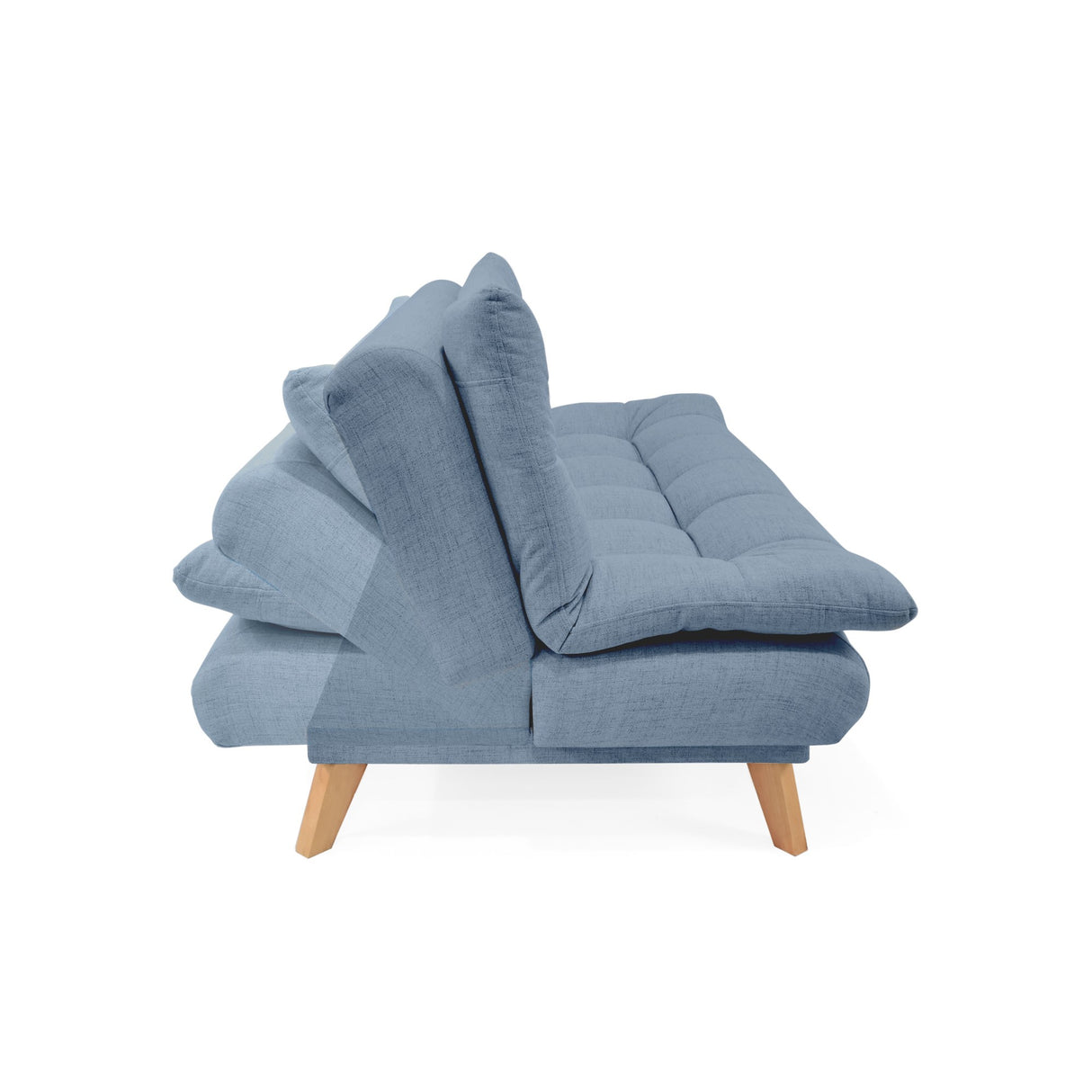 Sofá Cama Munich Índigo Dicosta y Matiz Natural 180x85cm de Tres Puestos Reclinable sin Apoya Brazos