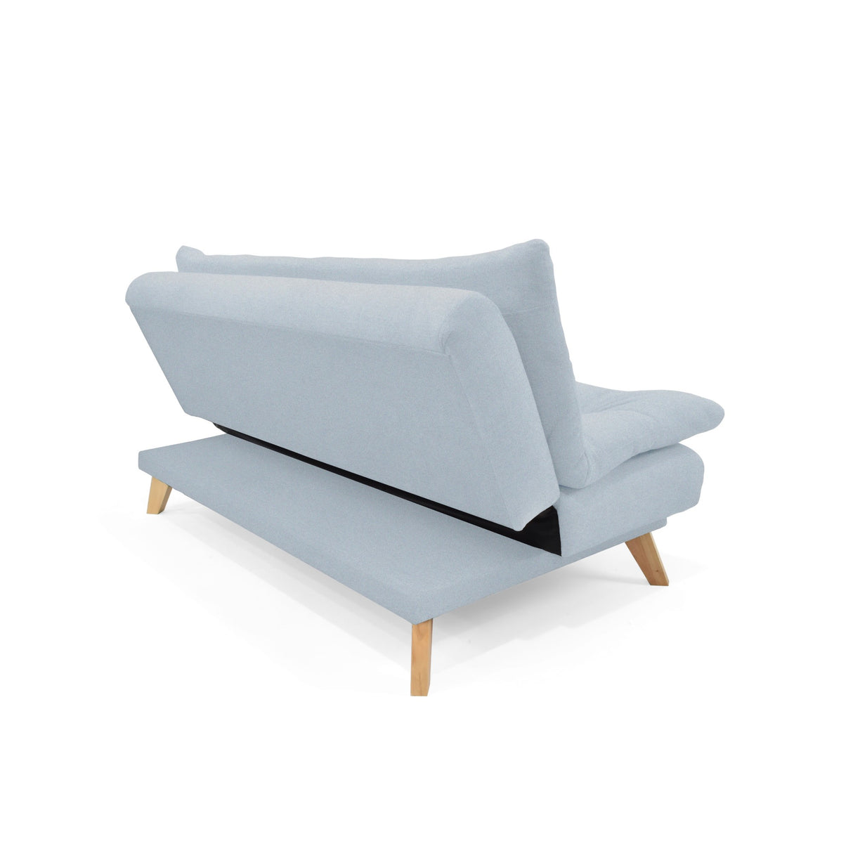 Sofá Cama Munich Plata Eureka y Matiz Natural 180x85cm de Tres Puestos Reclinable sin Apoya Brazos