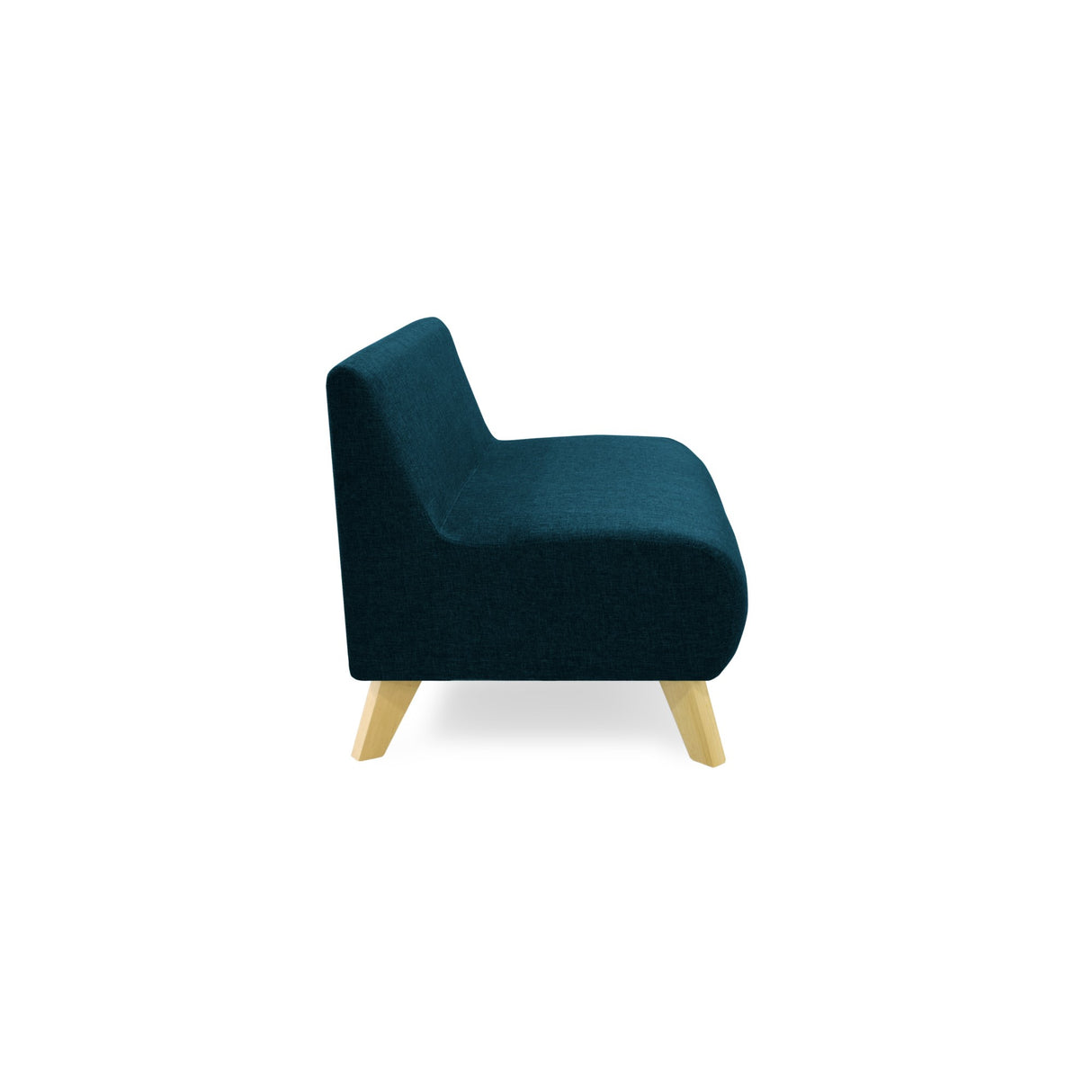 Sofá Nova Azul Duster y Matiz Natural 100x70cm de Dos Puestos sin Apoya Brazos