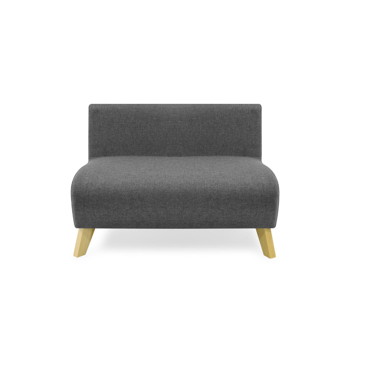 Sofá Nova Gris Duster y Matiz Natural 100x70cm de Dos Puestos sin Apoya Brazos