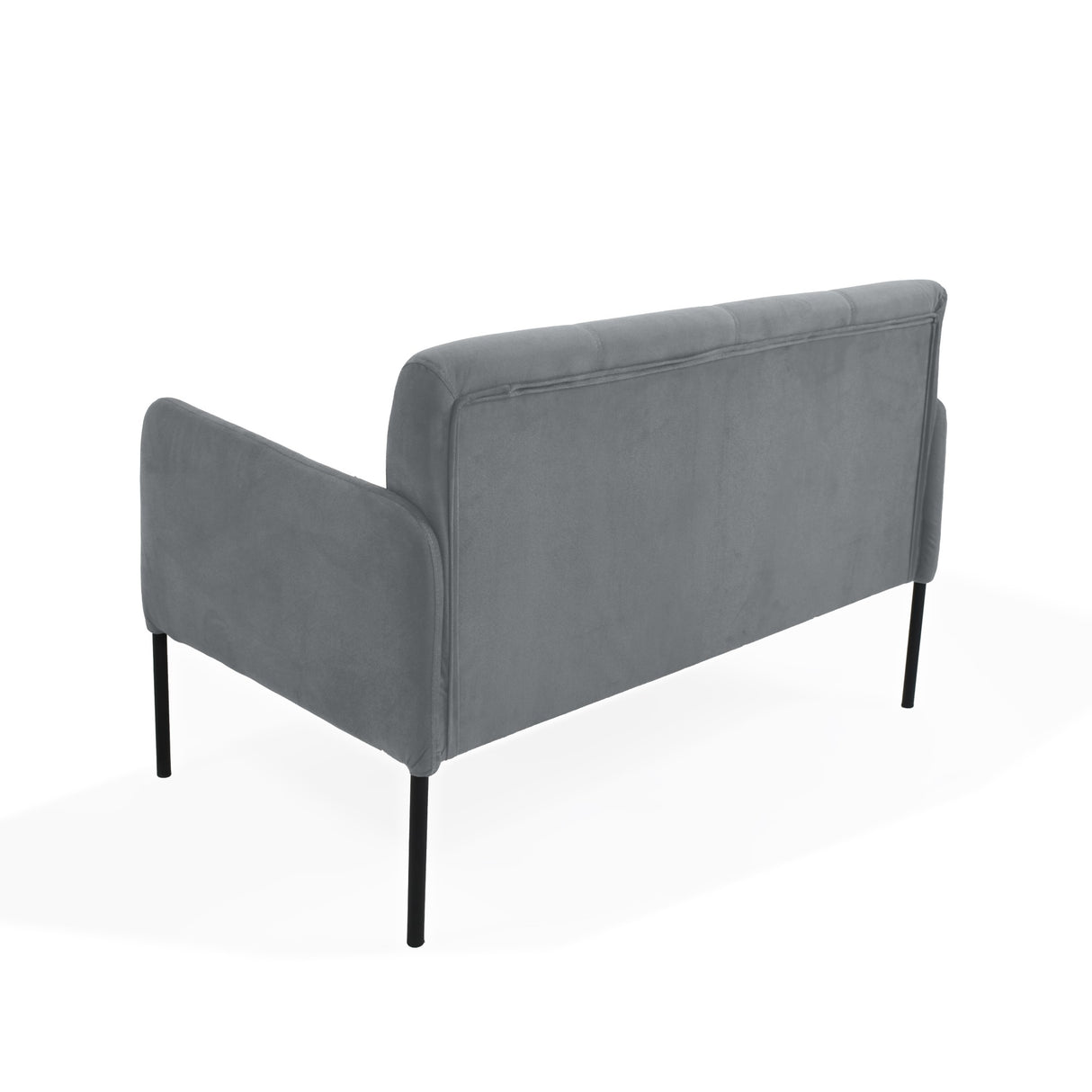 Sofá Olivia Gris Denver y Metálico Negro 116x76cm de Dos Puestos con Apoya Brazos