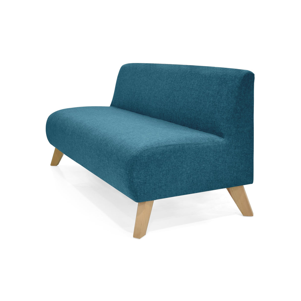 Sofá Oslo Azul Duster y Matiz Natural 150x70cm de Tres Puestos sin Apoya Brazos