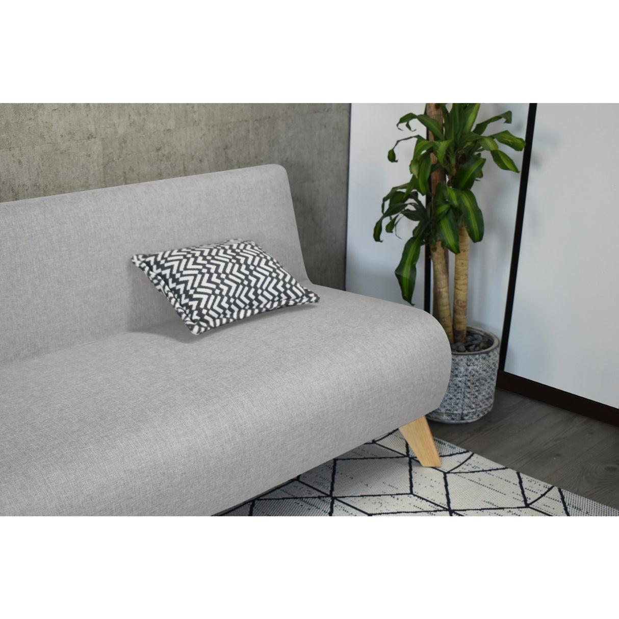 Sofá Oslo Plata Duster y Matiz Natural 150x70cm de Tres Puestos sin Apoya Brazos