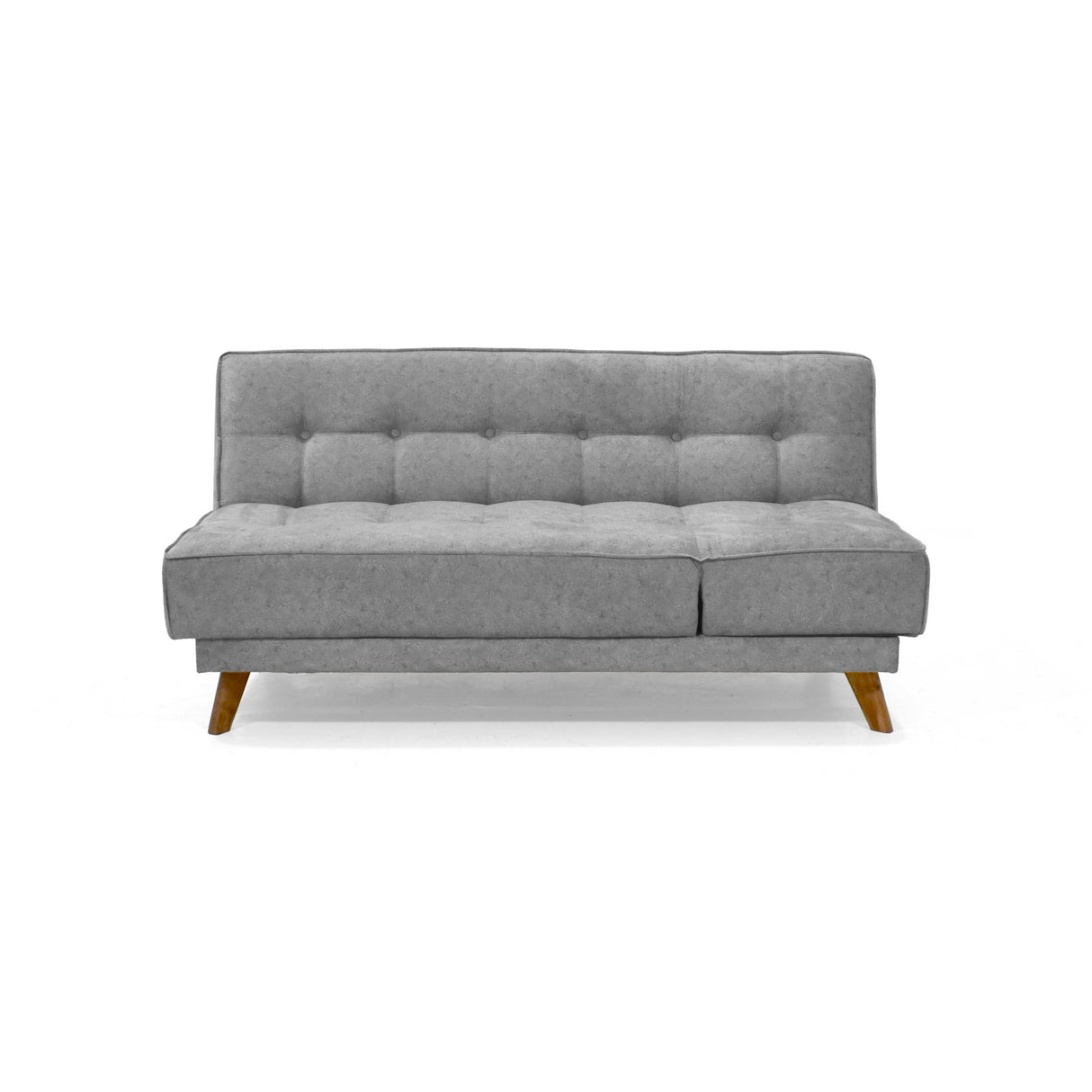 Sofá Cama Petra Gris Sky y Matiz Caoba 177x83cm de Tres Puestos Reclinable sin Apoya Brazos