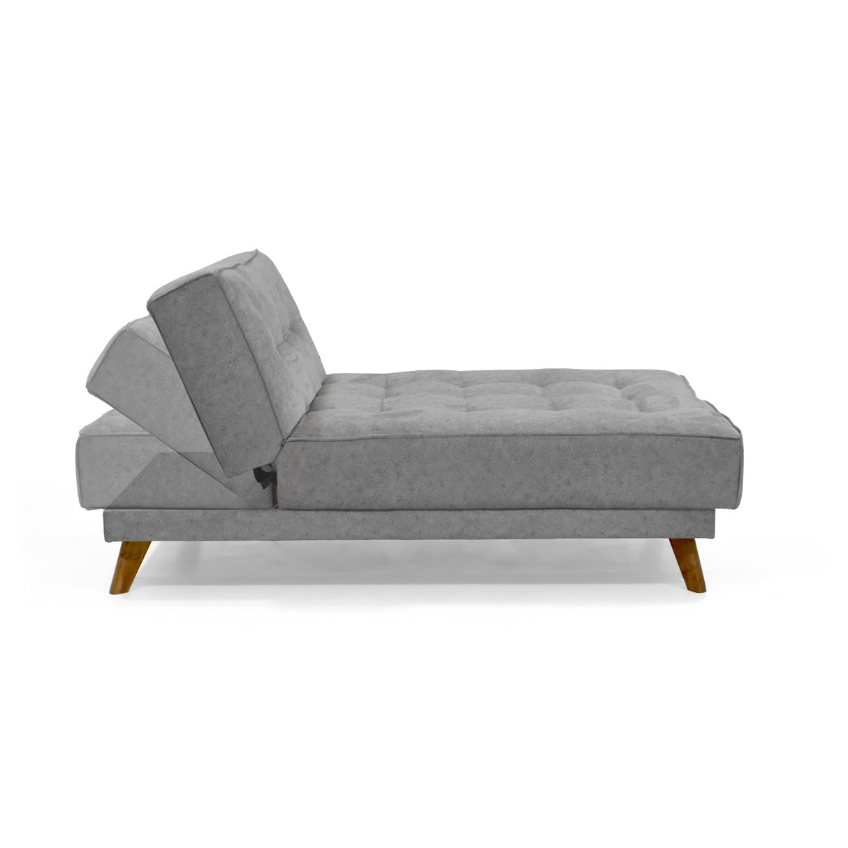 Sofá Cama Petra Gris Sky y Matiz Caoba 177x83cm de Tres Puestos Reclinable sin Apoya Brazos