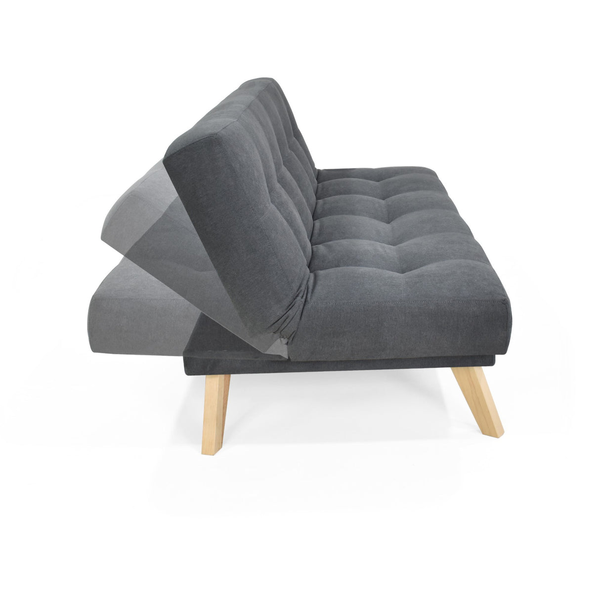 Sofá Cama Porto Gris Dorsey y Matiz Natural 182x85cm de Tres Puestos Reclinable sin Apoya Brazos