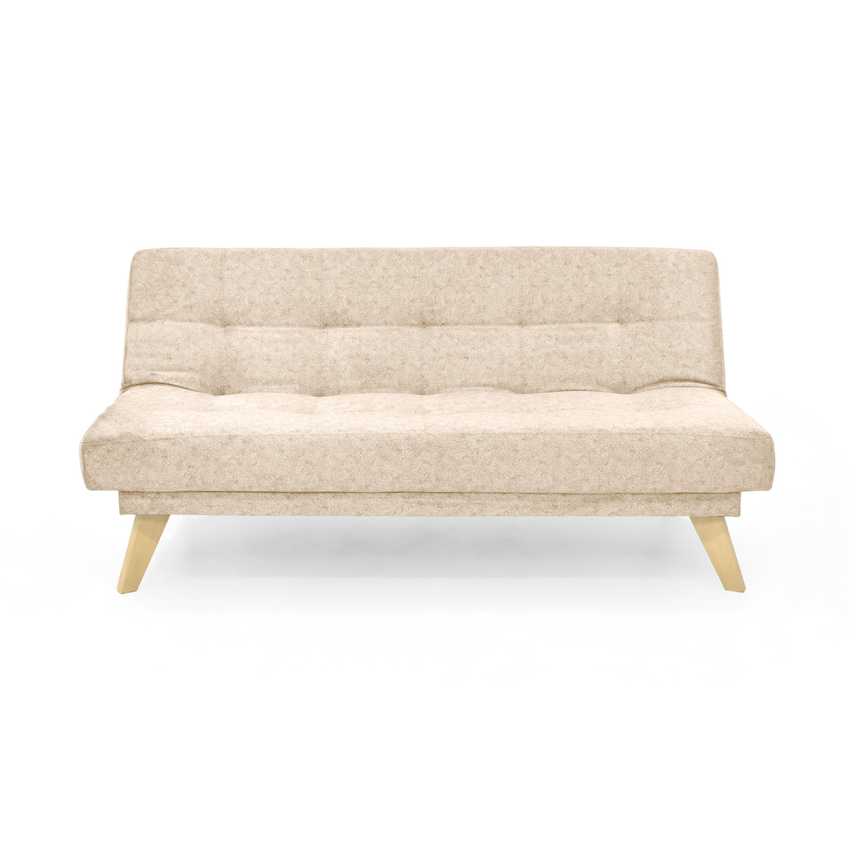 Sofá Cama Porto Beige Sky y Matiz Natural 182x85cm de Tres Puestos Reclinable sin Apoya Brazos