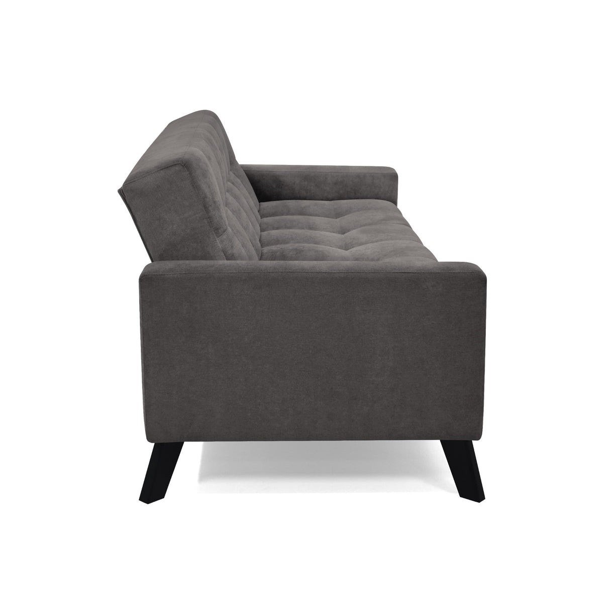 Sofá Cama Sahara Gris Dorsey y Matiz Negro 206x82cm de Tres Puestos Reclinable con Apoya Brazos