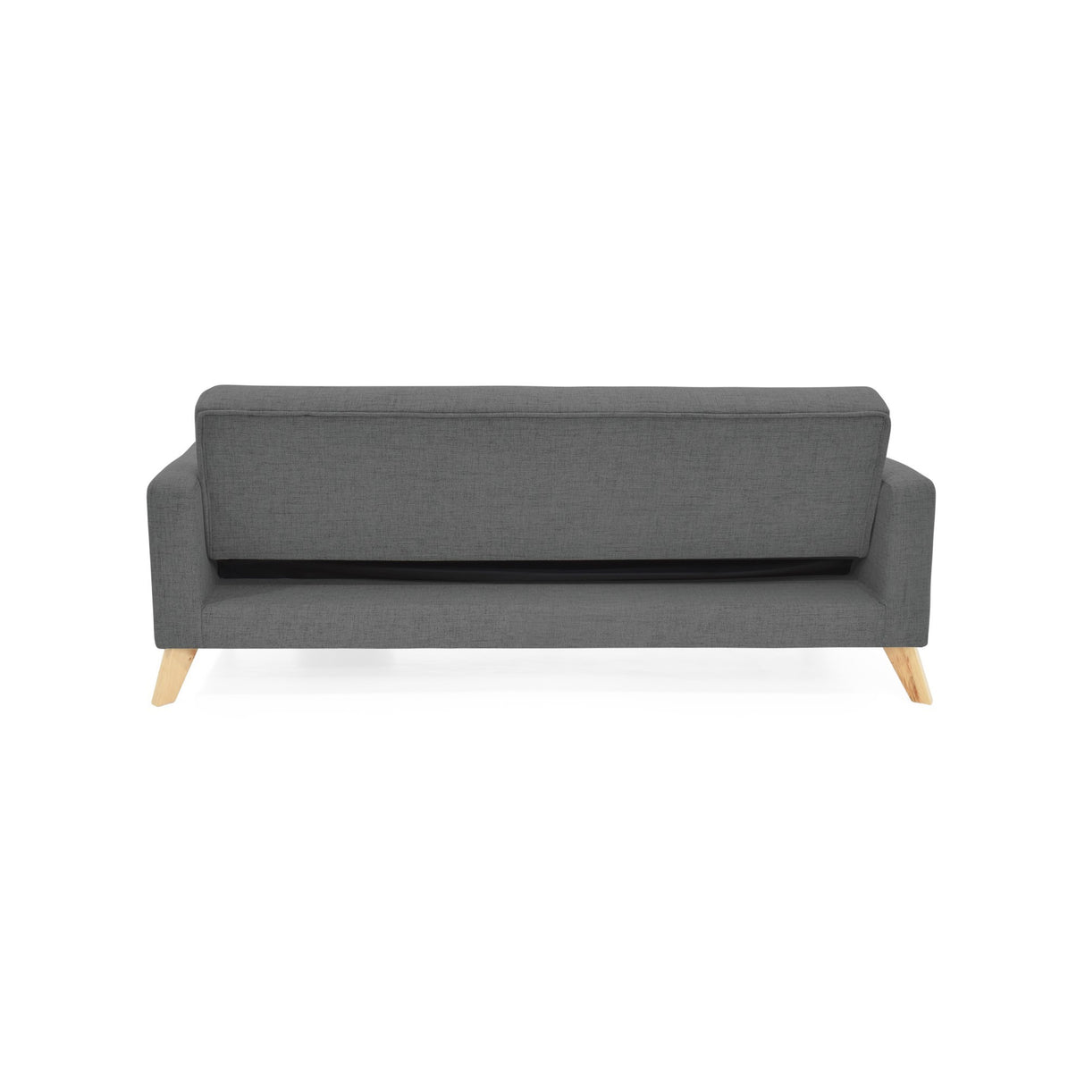 Sofá Cama Sion Gris Dicosta y Matiz Natural 206x82cm de Tres Puestos Reclinable con Apoya Brazos