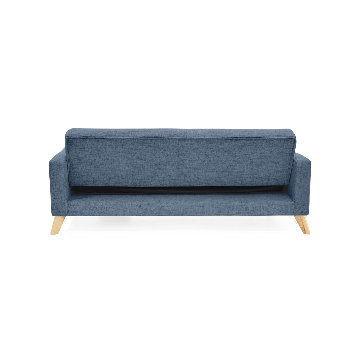 Sofá Cama Sion Índigo Dicosta y Matiz Natural 206x82cm de Tres Puestos Reclinable con Apoya Brazos
