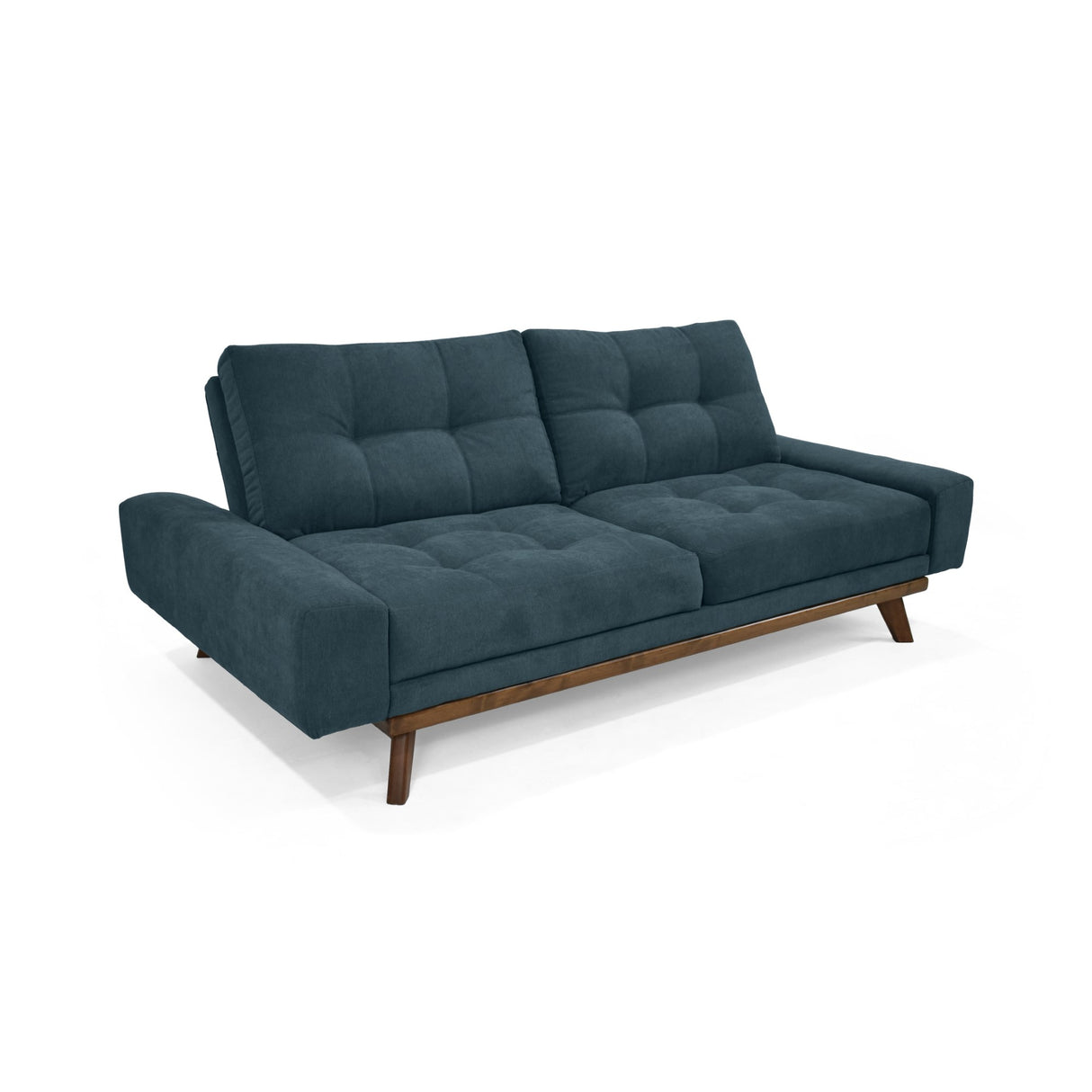 Sofá Cama Suiza Índigo Dorsey y Matiz Caoba 200x81cm de Tres Puestos Reclinable con Apoya Brazos
