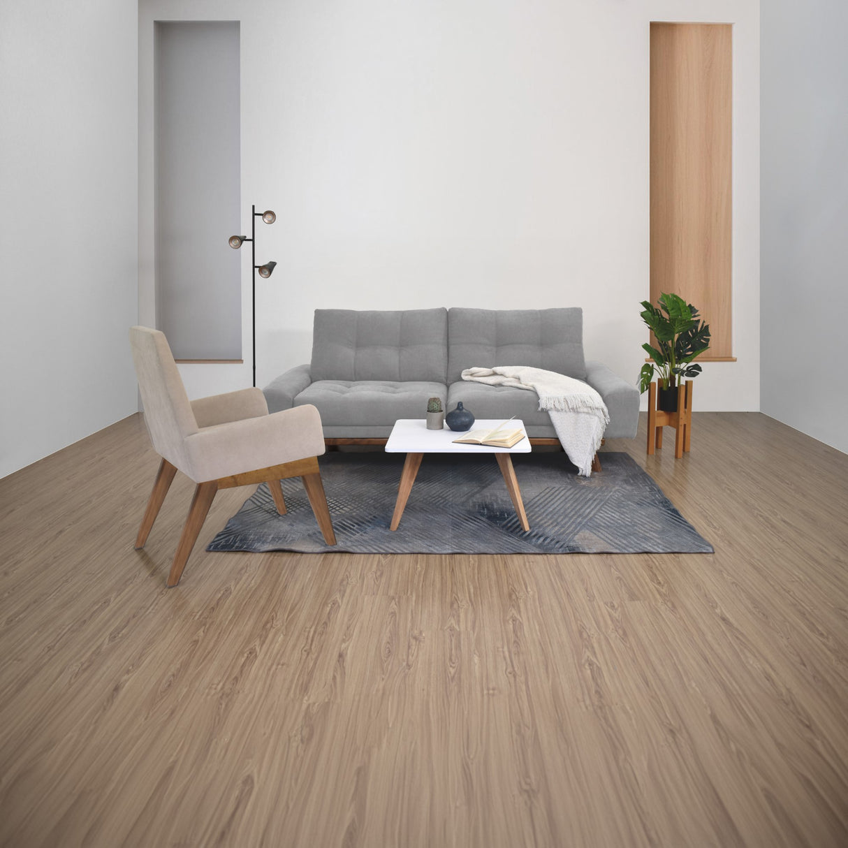 Sofá Cama Suiza Plata Dorsey y Matiz Caoba 200x81cm de Tres Puestos Reclinable con Apoya Brazos