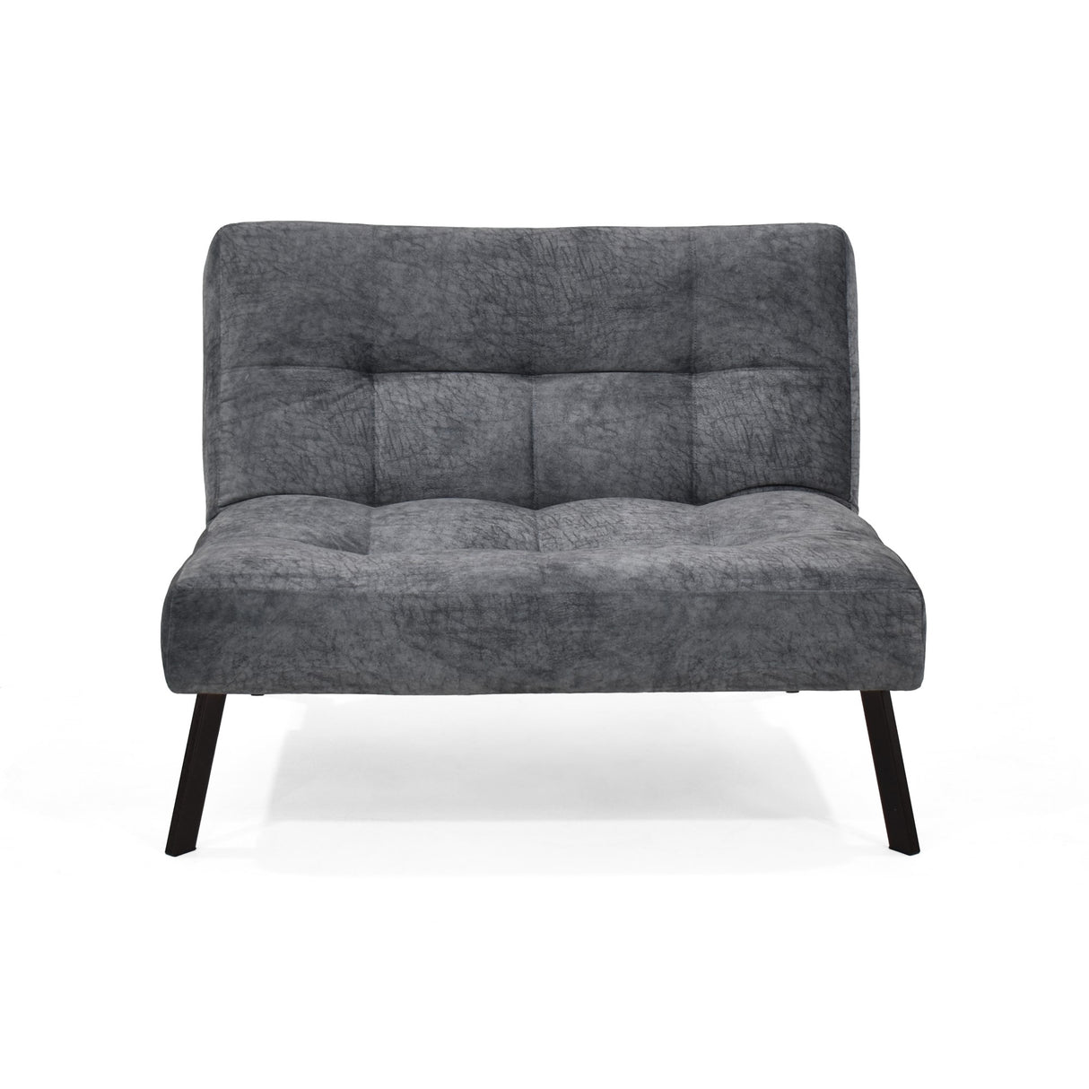 Sofá Togo Gris Sky y Metálico Negro 104x79cm de Dos Puestos Reclinable sin Apoya Brazos