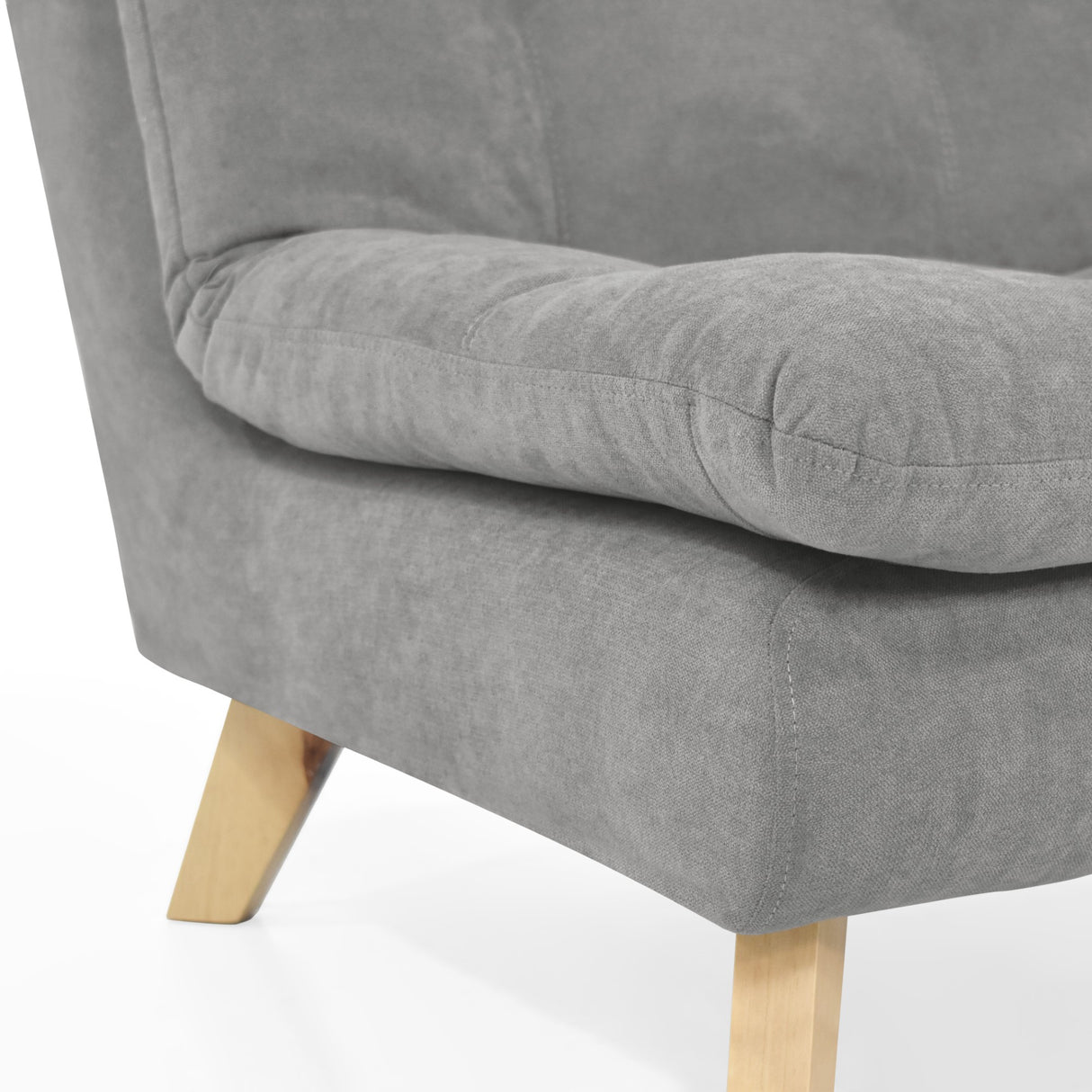 Sofá Toulouse Plata Dorsey y Matiz Natural 140x80cm de Dos Puestos sin Apoya Brazos