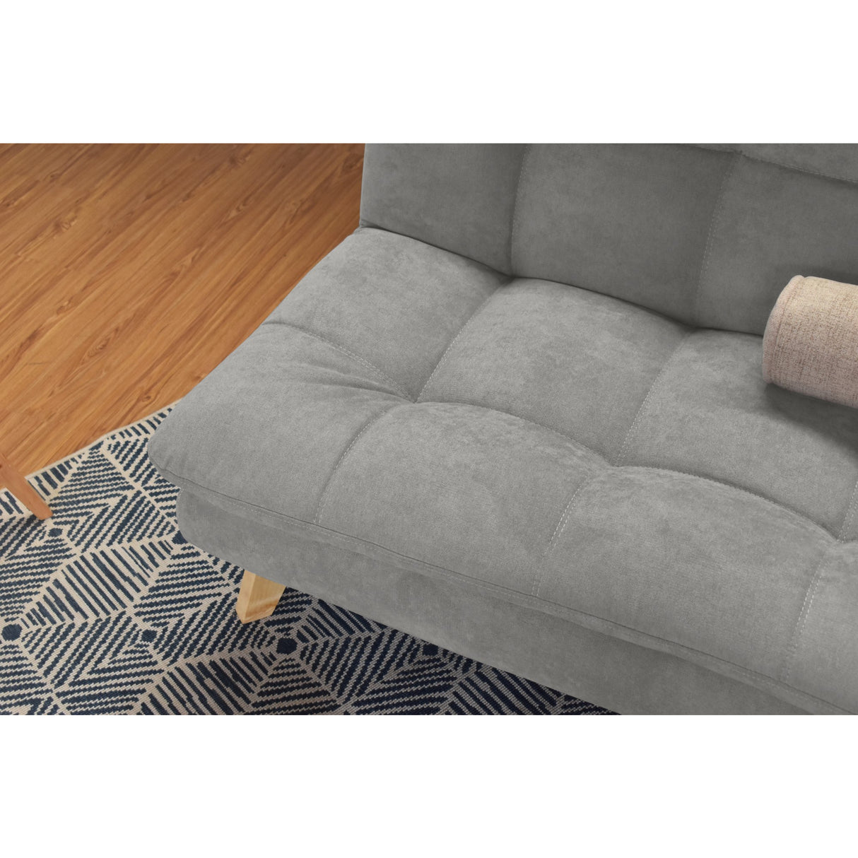 Sofá Toulouse Plata Dorsey y Matiz Natural 140x80cm de Dos Puestos sin Apoya Brazos