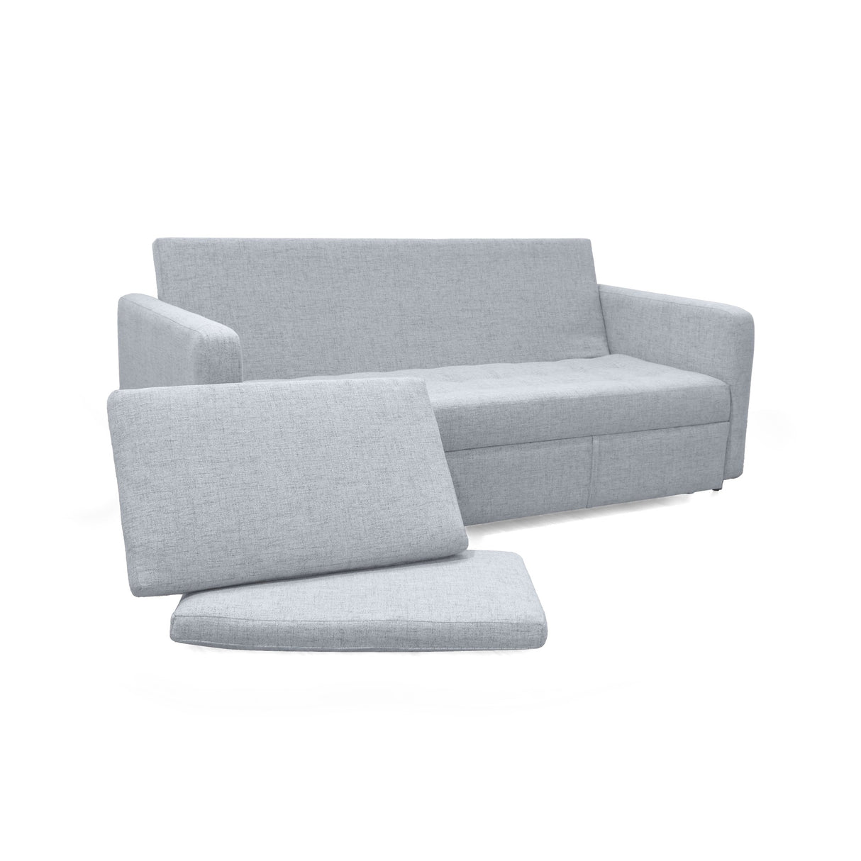 Sofá Cama Uganda Acero Dicosta y Matiz Caramelo 192x87cm de Tres Puestos con Apoya Brazos
