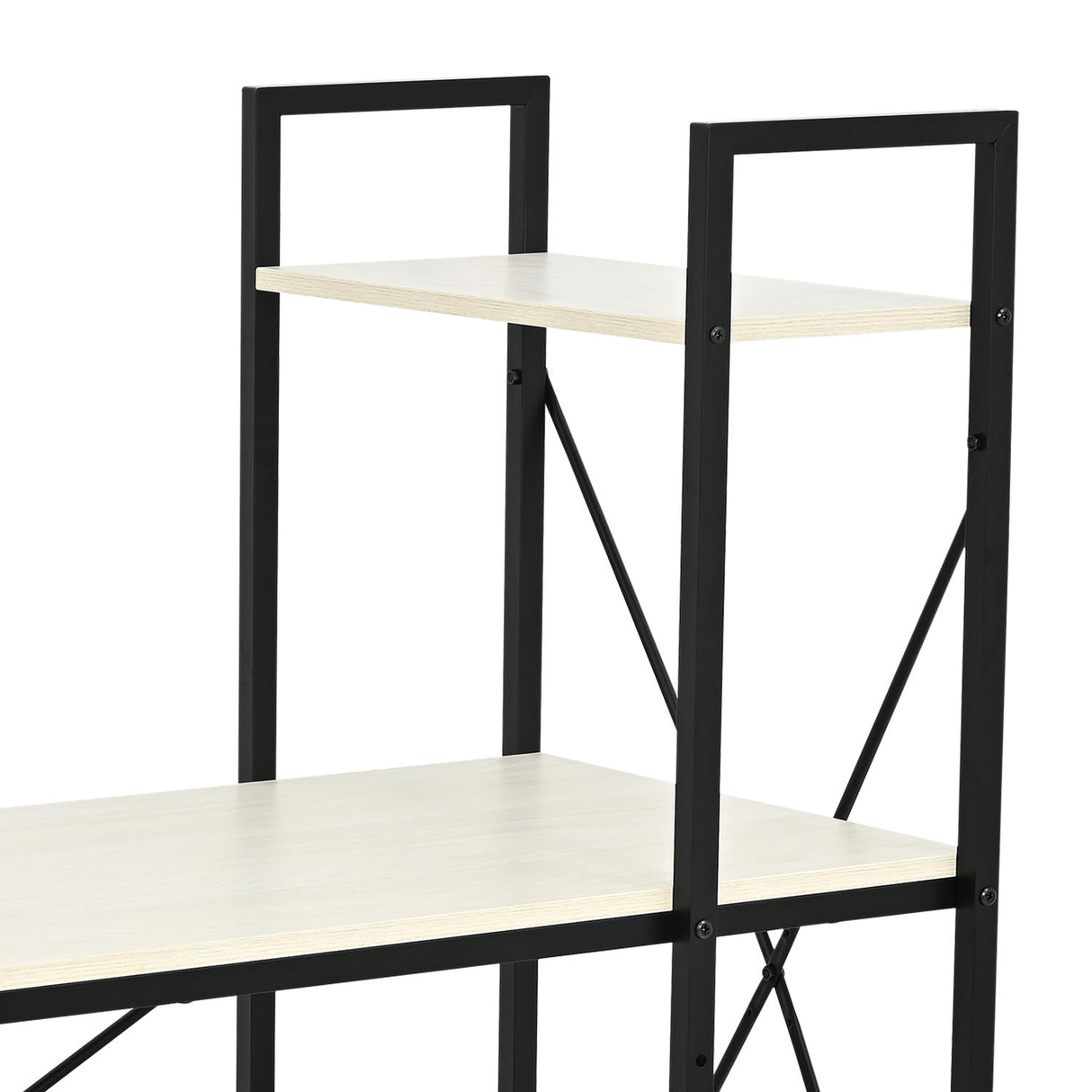 Escritorio Nara Blanco y Negro 120x120cm con Organizador de Libros