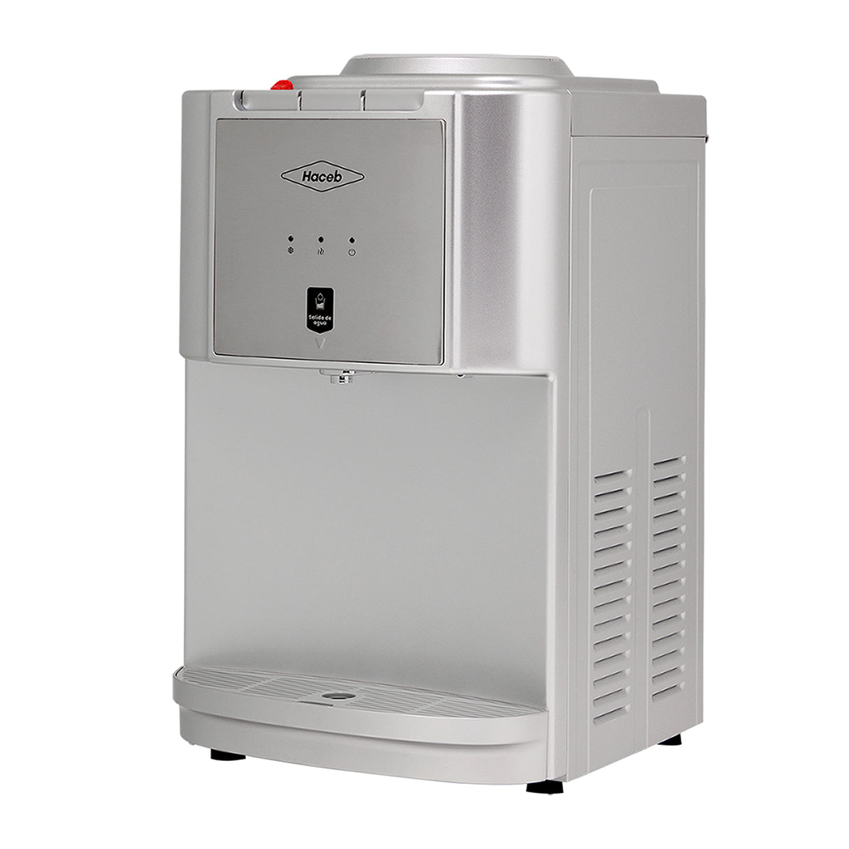 Dispensador de Agua Haceb Plateado 31x54.5cm de Mesa para Botellón de 20 Litros con Tres Opciones de Temperatura