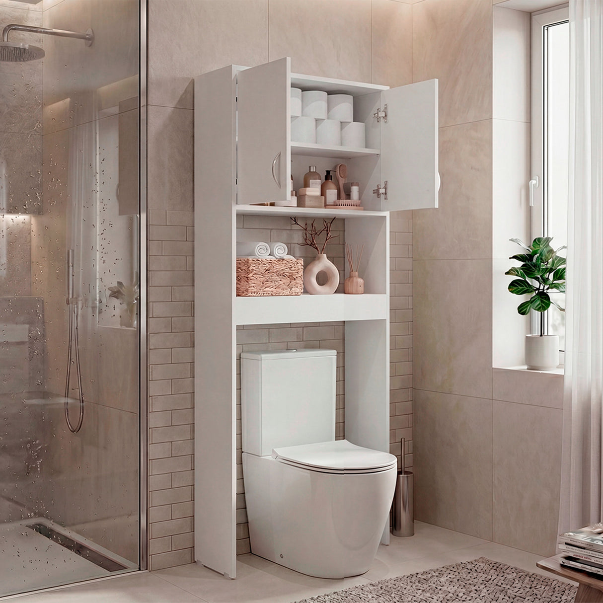 Optimizador de Baño Bath Blanco 63.1x160cm con Dos Entrepaños