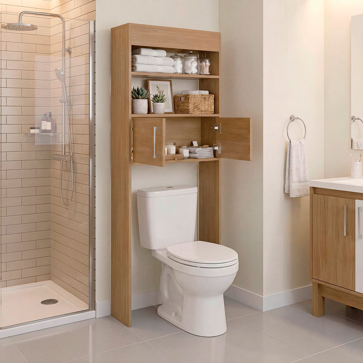 Optimizador de Baño Madrid Fresno 62.4x160cm con Un Entrepaño