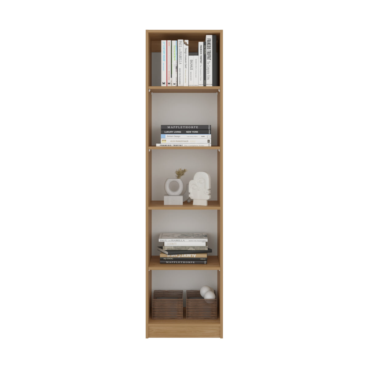 Estantería Home Fresno y Blanco 45x181cm con Cinco Compartimientos