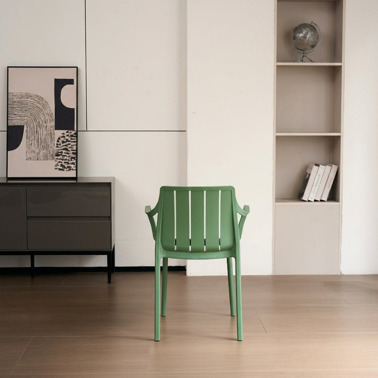 Silla para Exteriores Alice Verde Olivo 57x80cm con Apoya Brazos y con Espaldar