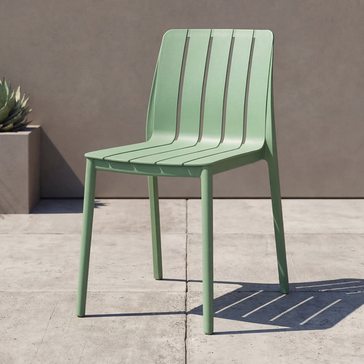 Silla para Exteriores Alice Verde 46x80cm sin Apoya Brazos y con Espaldar