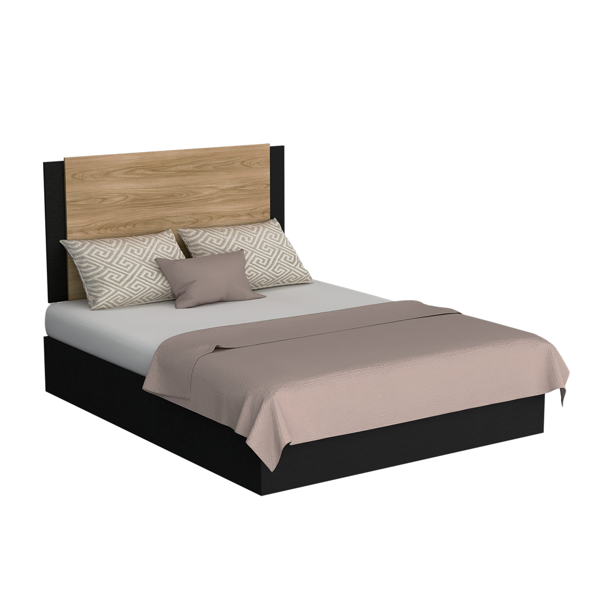 Cabecero Ajustable Neuss Fresno y Wengue 200x72.3cm para Cama Queen