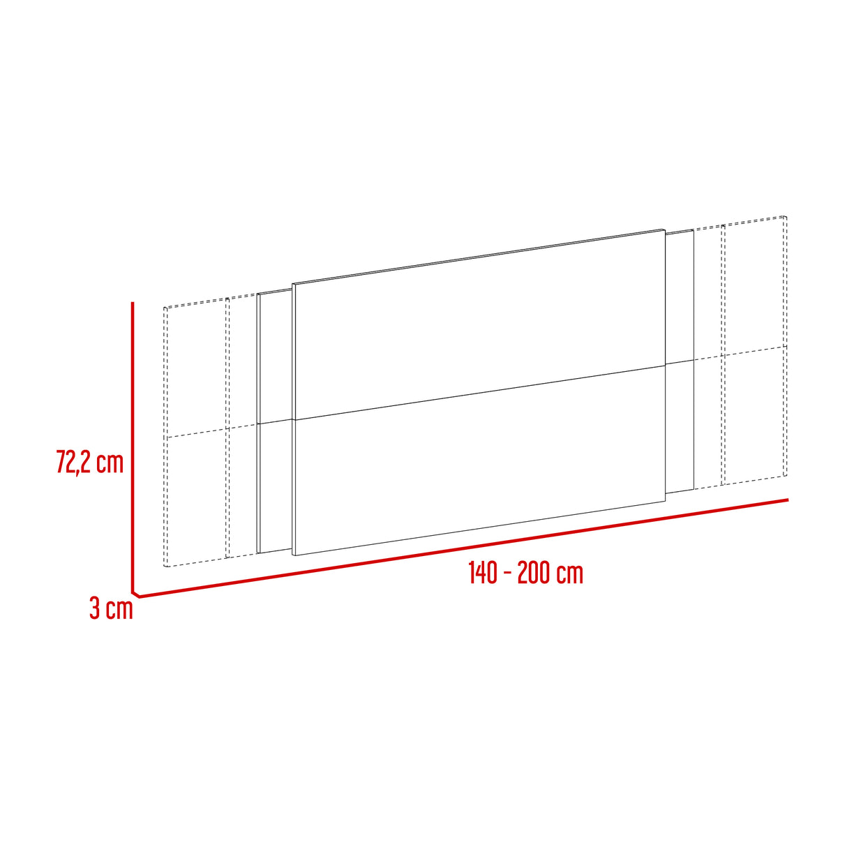 Cabecero Ajustable Neuss Fresno y Wengue 200x72.3cm para Cama Queen