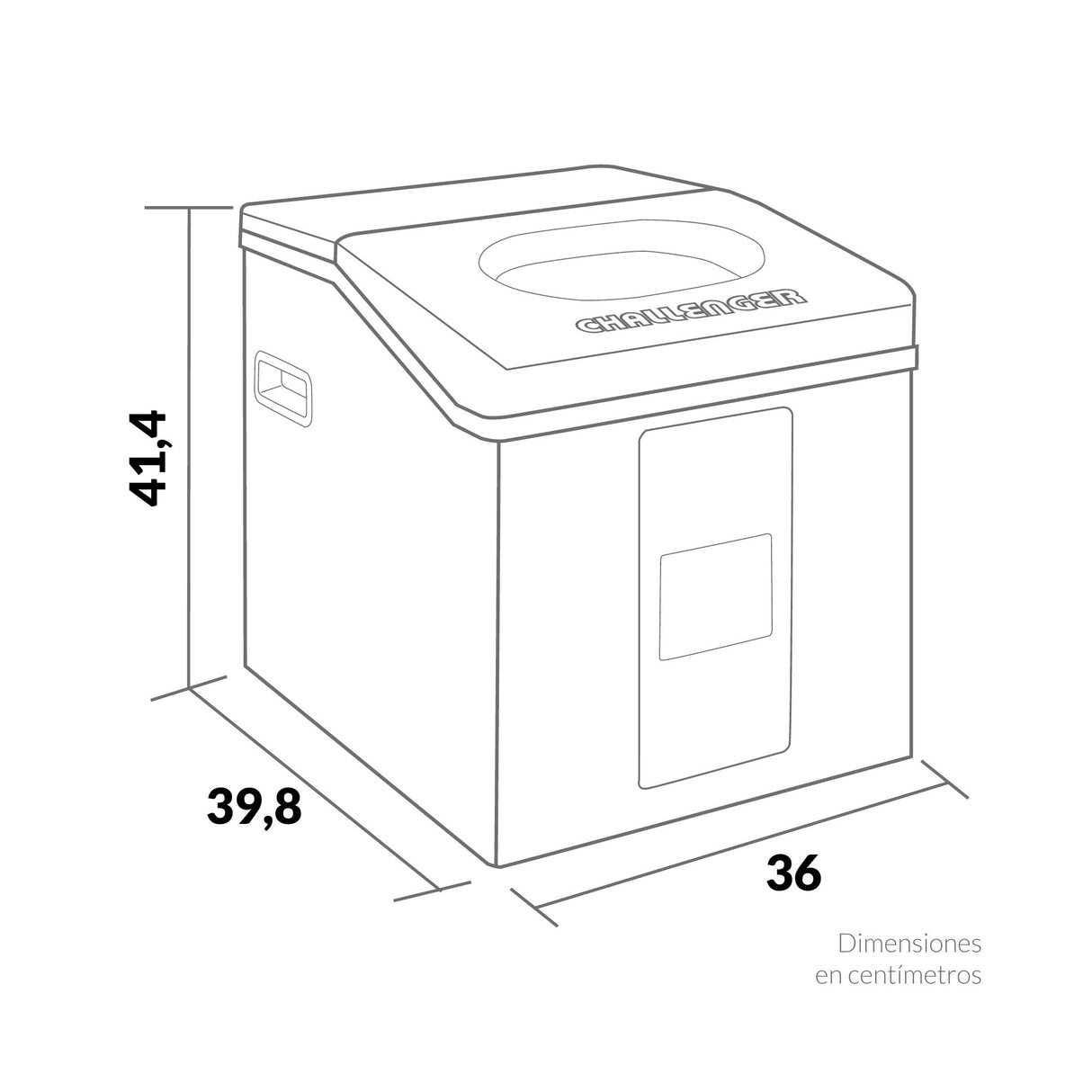 Fabricador de Hielo Challenger Gris 36x41.4cm 110 Voltios con Tres Funciones Preconfiguradas
