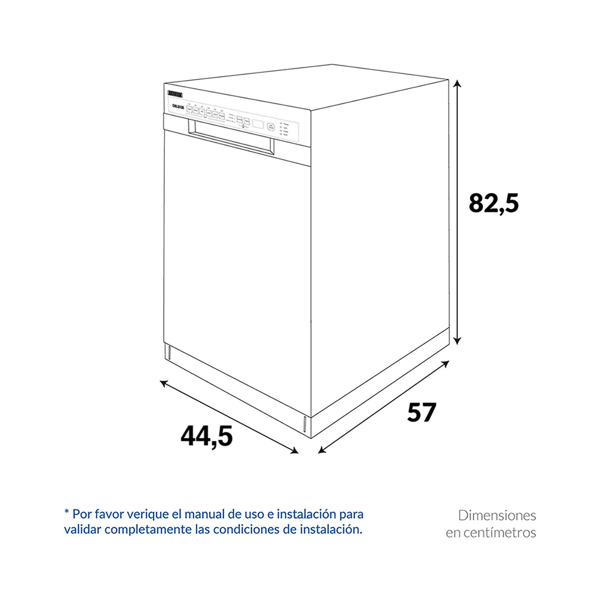 Lavavajillas Challenger Acero 44.5x82.5cm 110 Voltios con Seis Funciones Preconfiguradas