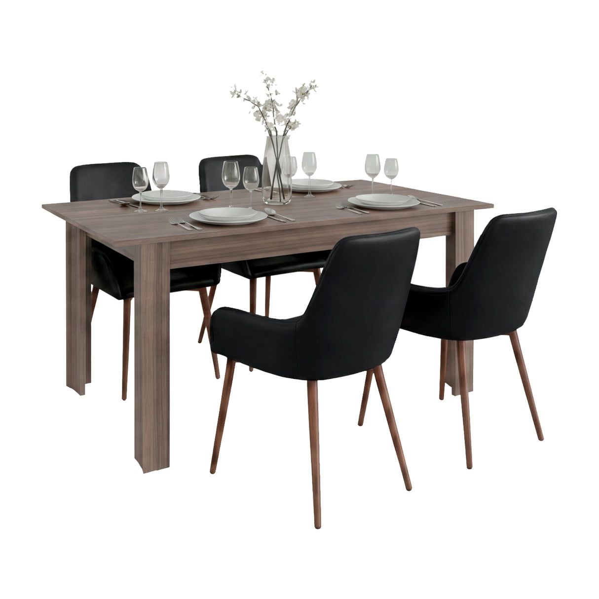Mesa de comedor Portofino Avellana 160x75.6cm Rectangular de Cuatro Puestos sin Sillas