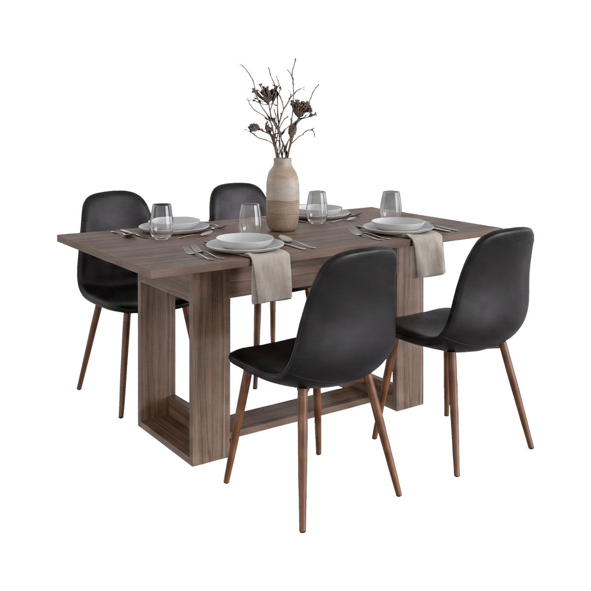 Mesa de comedor Volterra Avellana 160x74cm Rectangular de Cuatro Puestos sin Sillas