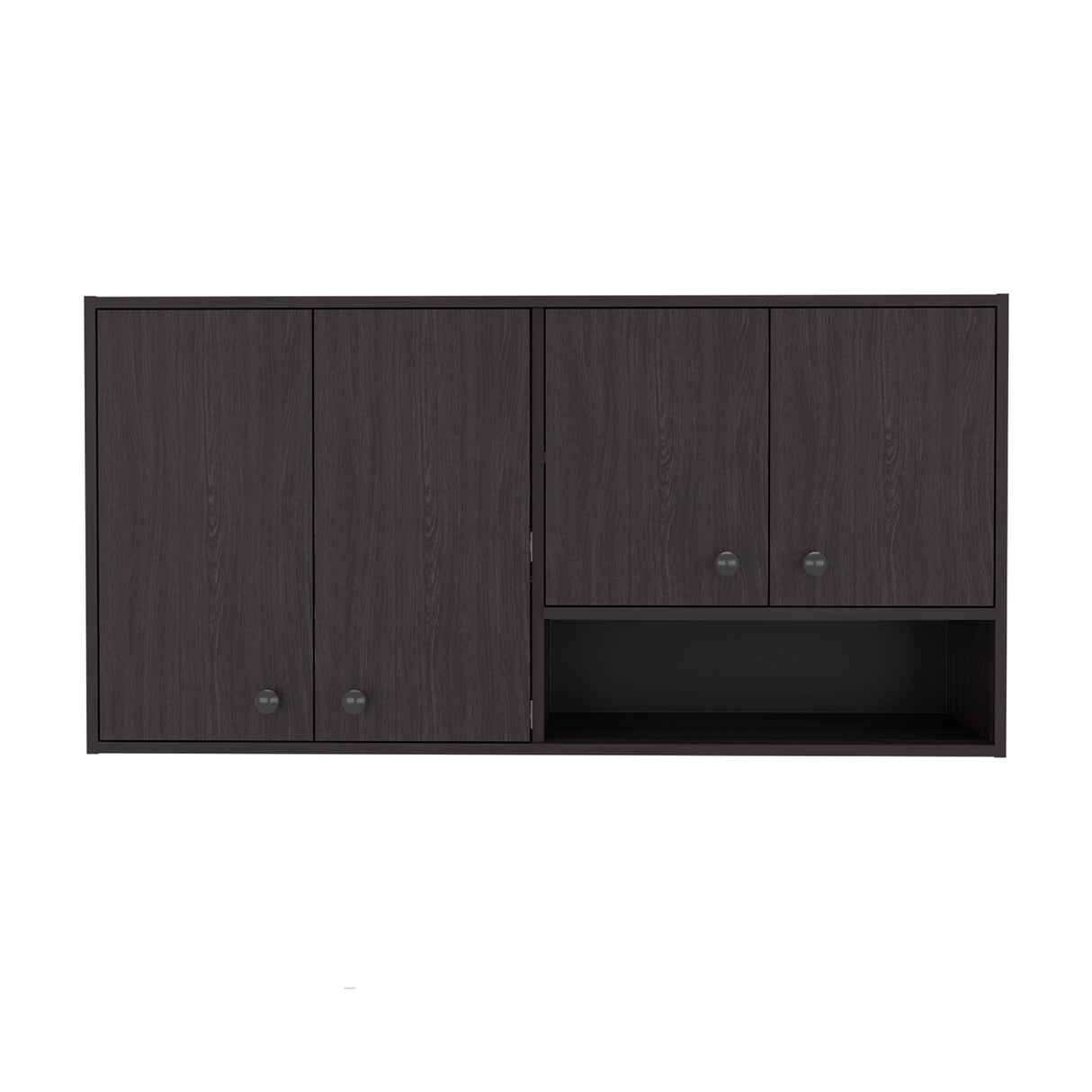 Mueble Superior de Cocina Napoles Wengue 120x60cm con Cuatro Puertas y con Locero