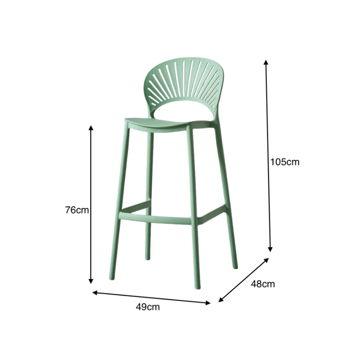 Silla Bar para Exteriores Paraiso Verde Olivo 49x105cm sin Apoya Brazos y con Espaldar