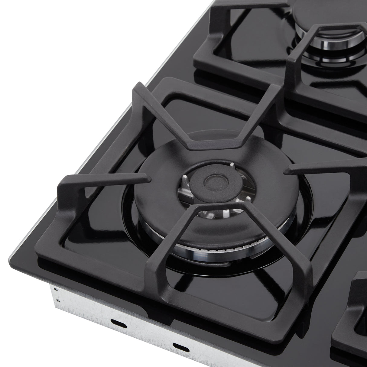 Estufa de Empotrar Haceb Tandoori Cristal Negro 60x51cm 110 Voltios para Gas Natural con Cuatro Quemadores