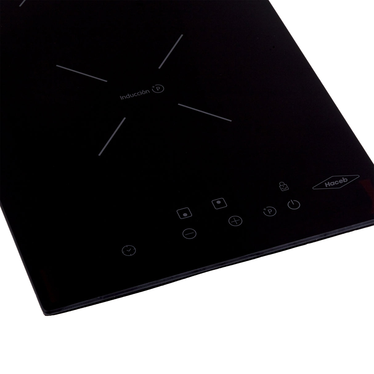 Estufa de Inducción para Empotrar Haceb Negro 29x52cm 220 Voltios para Electrico con Dos Quemadores y con Pantalla Digital